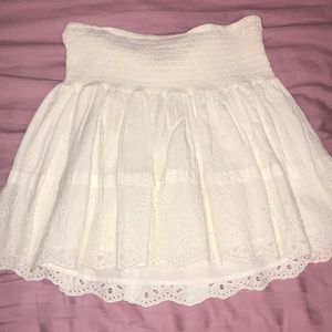 white lace mini skirt